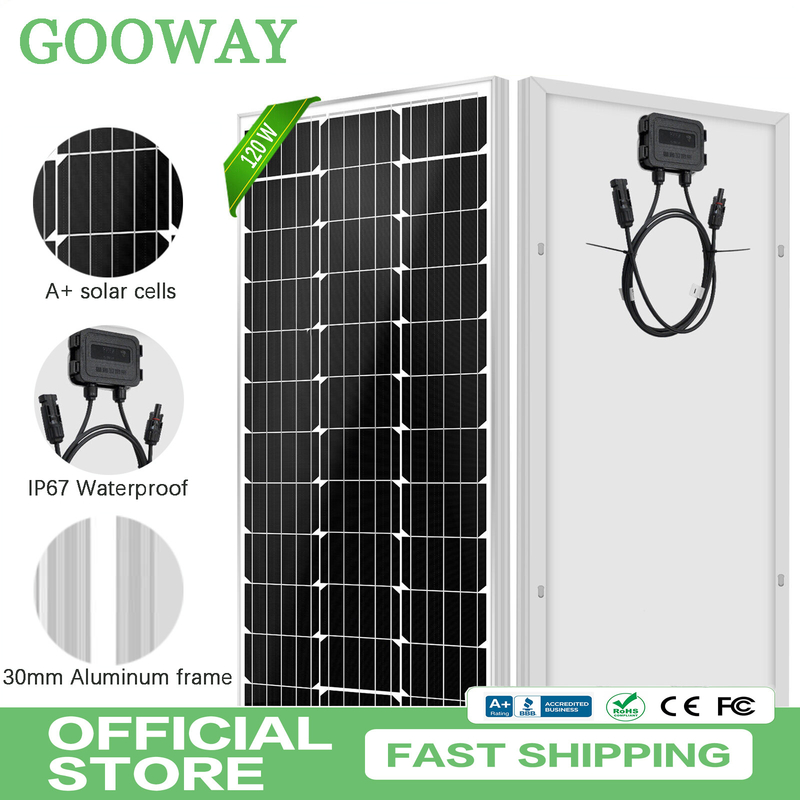 12v Solar Panel 120w Mono Off Grid Power For Rv Campervan Boat Caravan Motorhome