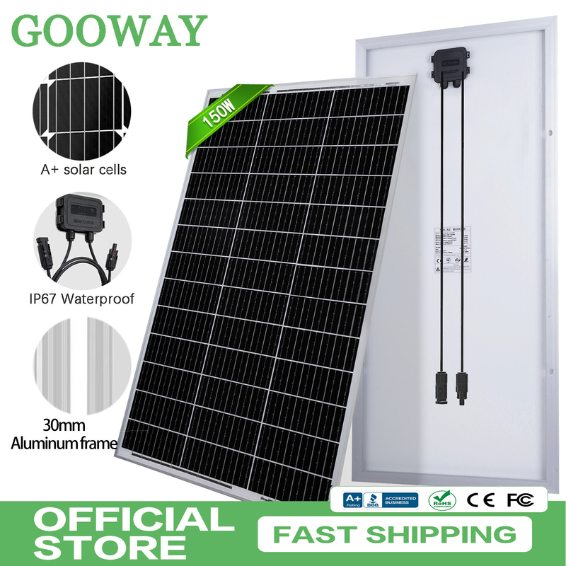 150w Solar Panel 12v Mono Off Grid Power For Rv Campervan Boat Caravan Motorhome