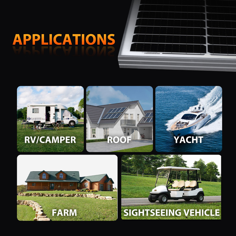 200w 400w 800w Solar Panel Kit 12v With Mounting Brackets Rv Caravan Camper Van