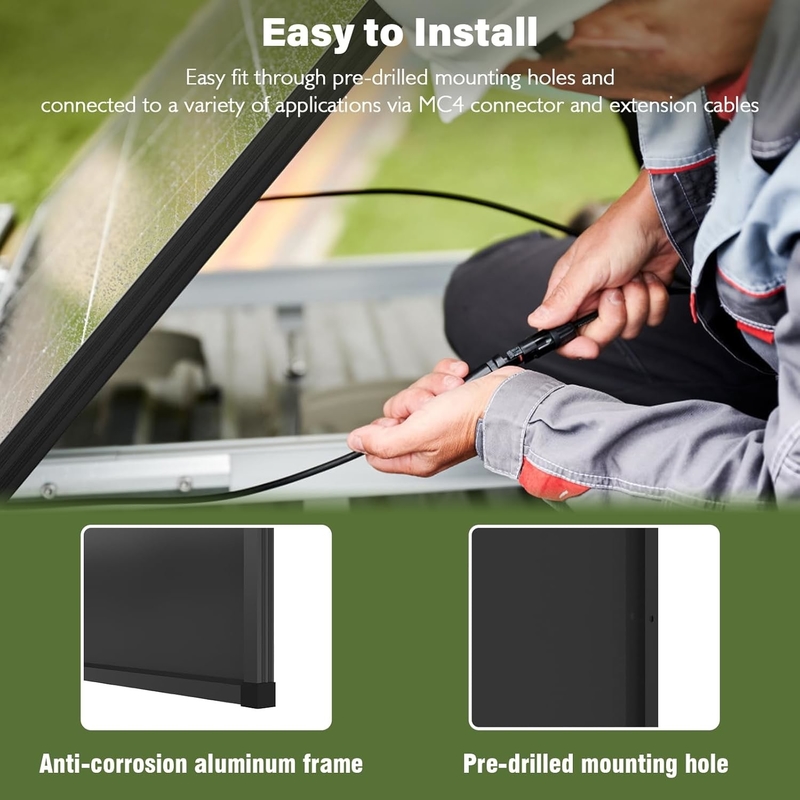 200w Solar Panel Mono Off Grid Power For Rv Campervan Boat Caravan Motorhome Uk