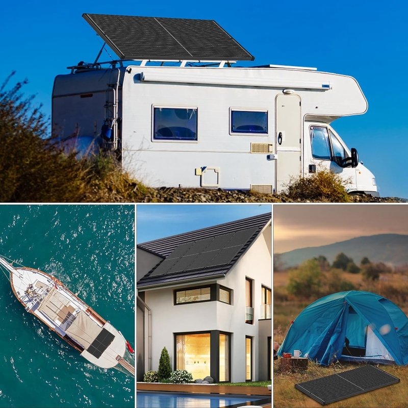 200w Solar Panel Mono Off Grid Power For Rv Campervan Boat Caravan Motorhome Uk