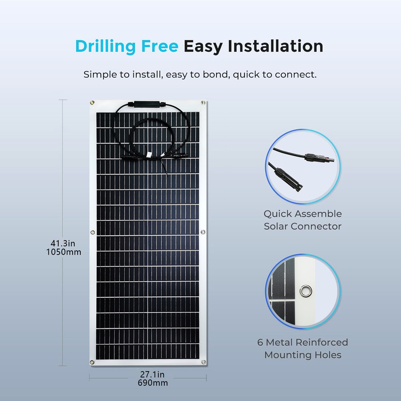 170w 200w Flexible Solar Panel 12v For Caravan Rv Boat Camper Van Marine Shed Uk