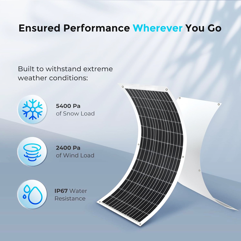 170w 200w Flexible Solar Panel 12v For Caravan Rv Boat Camper Van Marine Shed Uk